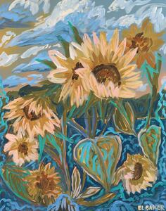 Ilustrace Summer Sunflowers, Eleanor Baker, (30 x 40 cm)