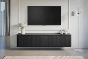 Závěsný TV stolek Vesper 4D 187 cm - černý / zlaté úchytky