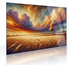 Skleněný obraz - Strom v poli (70x50 cm)