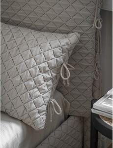 Béžová čalouněná dvoulůžková postel s úložným prostorem s roštem 160x200 cm Sleepy Luna – Miuform