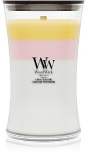 Woodwick Trilogy Floral Blossoms vonná svíčka s dřevěným knotem 610 g