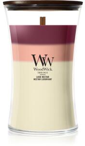 Woodwick Trilogy Lush Nectar vonná svíčka s dřevěným knotem 610 g