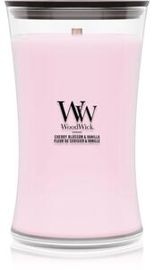 Woodwick Cherry Blossom & Vanilla vonná svíčka s dřevěným knotem 610 g