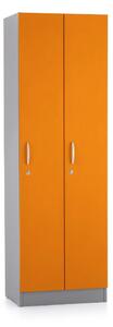 Dřevěná šatní skříňka Visio LUX - 2 oddíly, 60 x 42 x 190 cm, oranžová