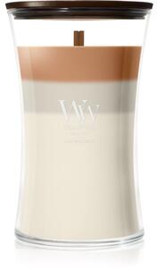 Woodwick Trilogy Café Macchiato vonná svíčka s dřevěným knotem 610 g