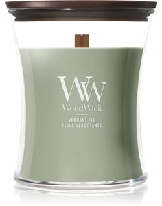 Woodwick Verdant Fig vonná svíčka s dřevěným knotem 275 g
