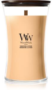 Woodwick Tangerine & Citron vonná svíčka s dřevěným knotem 610 g