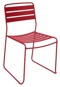 Makově červená kovová stohovatelná zahradní židle Fermob Surprising