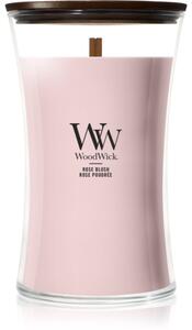 Woodwick Rose Blush vonná svíčka s dřevěným knotem 610 g