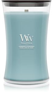 Woodwick Cedarwood & Ocean Moss vonná svíčka s dřevěným knotem 610 g