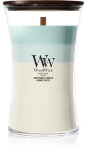 Woodwick Trilogy Driftwood Shores vonná svíčka s dřevěným knotem 610 g