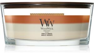 Woodwick Trilogy Vanilla Embers vonná svíčka s dřevěným knotem 453.6 g