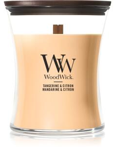 Woodwick Tangerine & Citron vonná svíčka s dřevěným knotem 275 g
