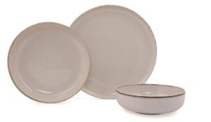 Jídelní sada 12 ks béžová/porcelán