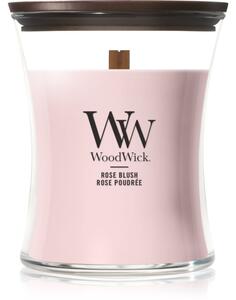 Woodwick Rose Blush vonná svíčka s dřevěným knotem 275 g