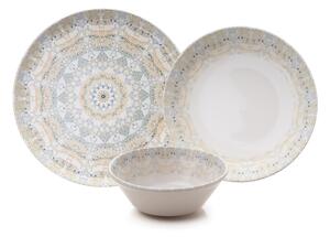 Jídelní sada 12 ks pestrobarevná/porcelán