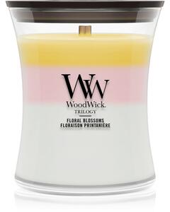 Woodwick Trilogy Floral Blossoms vonná svíčka s dřevěným knotem 275 g