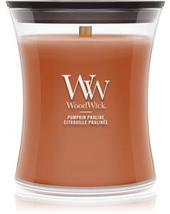 Woodwick Pumpkin Praline vonná svíčka s dřevěným knotem 275 g