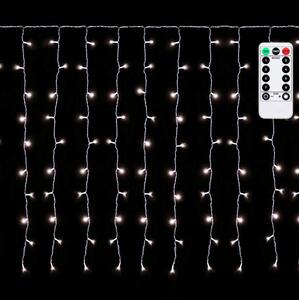 Aigostar - LED Ven. ván. řetěz 150xLED/6W/230V/8 funkcí 1,5x1m IP44 stud bílá+DO