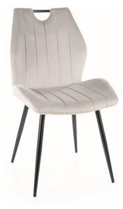 Jídelní židle Arco Velvet, světle šedá / černá