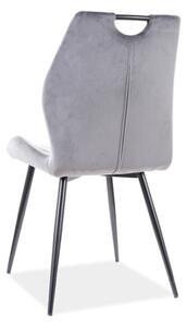 Jídelní židle Arco Velvet, světle šedá / černá