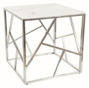 Konferenční stolek Escada II - čtverec, mramor / stříbrná