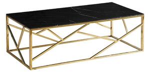 Konferenční stolek Escada II - obdélník, černý mramor / zlatá