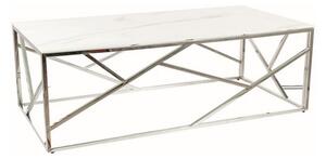 Konferenční stolek Escada II - obdélník, mramor / stříbrná