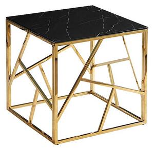 Konferenční stolek Escada II - čtverec, černý mramor / zlatá