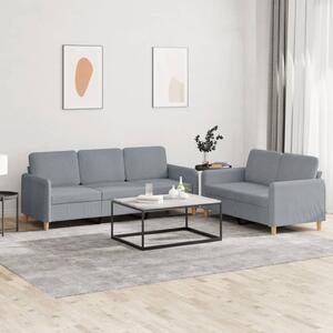 2dílná sedací souprava s poduškami světle šedá textil 3202118
