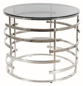 Konferenční stolek Livia II, čirá / stříbrná
