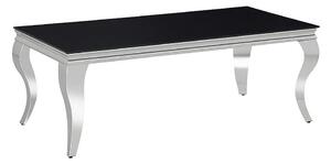Konferenční stolek Prince - obdélník, černá / stříbrná
