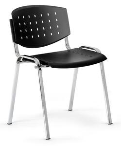 Konferenční židle Troy II - chromované nohy, černá