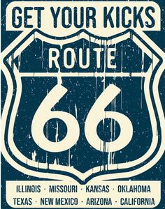 Plechová cedule Route 66 - States 40 cm x 32 cm