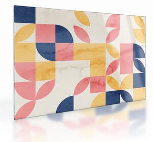 Skleněný obraz - Abstrakce s retro vzory (70x50 cm)