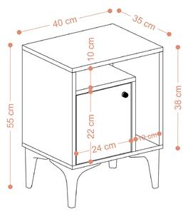 Noční stolek Nanike (Ořech + Černá). 1073490