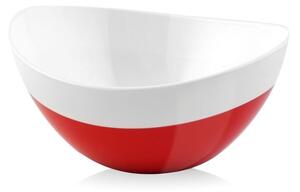 Červeno-bílá miska Livio Duo, 28 cm