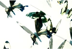 Sada 18 černých adhezivních 3D samolepek Ambiance Butterflies Chic