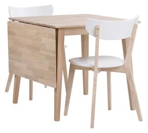 Matně lakovaný sklápěcí dubový jídelní stůl Rowico Filippa, 80 x 80 cm