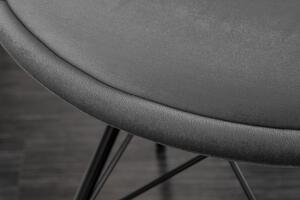 Tmavě šedá sametová židle Scandinavia Meisterstück