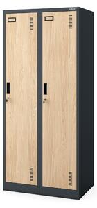 Zaměstnanecká skříňka čtyřkomorová antracitová/dub sonoma, 800x1800x500 mm: KACPER Eco Design