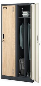 Zaměstnanecká skříňka čtyřkomorová antracitová/dub sonoma, 800x1800x500 mm: KACPER Eco Design