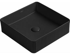 Mexen Grovo umyvadlo na desku ryhované 37 x 37 cm, černá mat - 22303785