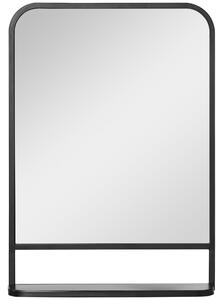Zrcadlo HOMCOM 70 x 50 cm, Zrcadlo do Obývacího Pokoje, Závěsné Zrcadlo, Dekorativní Zrcadlo Obdélníkové se Policí pro Předsíň a Ložnici, Moderní Eleg