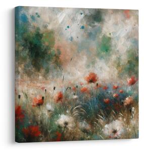 Obraz - Abstrakce pole s vlčími máky (30x30 cm)