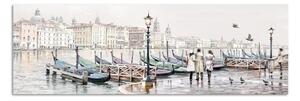 Obraz Styler Canvas Watercolor Venezia Gondole, 45 x 140 cm