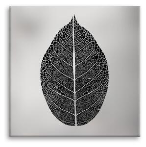 Obraz Styler Canvas Silver Uno Black Leaf, 65 x 65 cm