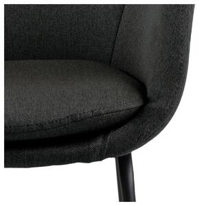 Černá barová židle s kovovou konstrukcí Actona Lisa
