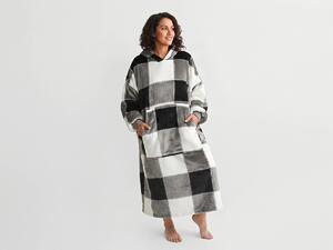 XPOSE® Mikinová deka KÁRO (prodloužená) - šedá