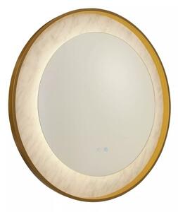 Searchlight 96060GO Stmívatelné kulaté zrcadlo s LED, MARBLE IP44, dotykový spínač, CCT 2700K-4000K, ZLATÉ